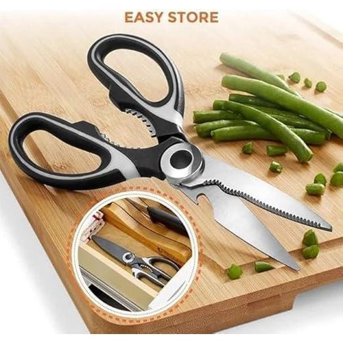 product_image_name-Generic-مقص مطبخ احترافي من الفولاذ المقاوم للصدأ أداة تقطيع متعددة الوظائف مع كسارة بندق وفتاحة زجاجات لتحضير اللحوم والأسماك والأعشاب والتغليف-5