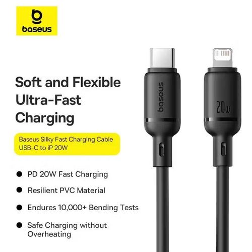 product_image_name-Baseus-كابل بيسوس سيلكي سيريس يو إس بي-سي إلى لايتننج 20 واط - 1م - أسود-5