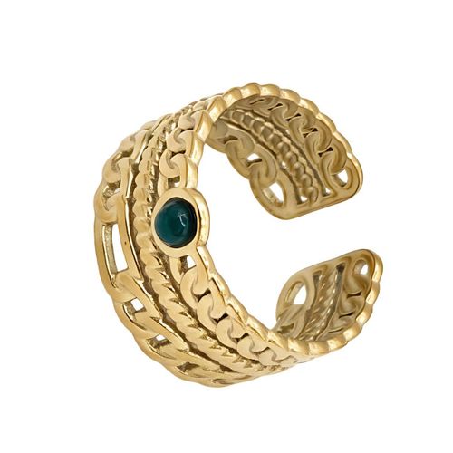 product_image_name-Generic-Ring B y z a n t i n e  Style korean Gift For Women Fashion Day Wife  Lover  Family Member Good Sister Stainless Steel 18K gold Plated  Valentine's Day  - Opening Adjustable-1