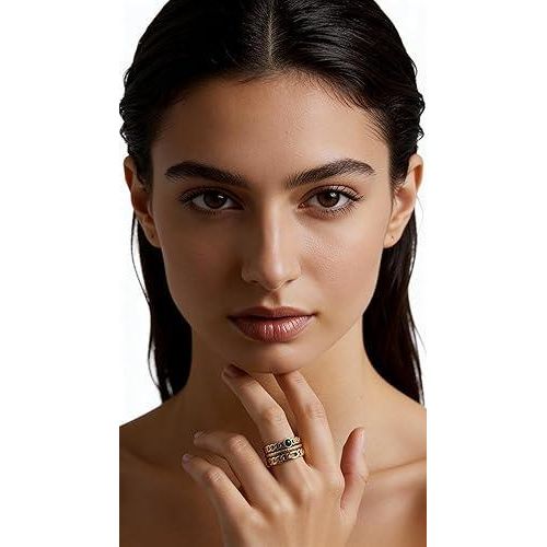 product_image_name-Generic-Ring B y z a n t i n e  Style korean Gift For Women Fashion Day Wife  Lover  Family Member Good Sister Stainless Steel 18K gold Plated  Valentine's Day  - Opening Adjustable-4