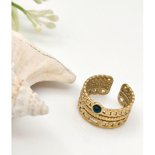 product_image_name-Generic-Ring B y z a n t i n e  Style korean Gift For Women Fashion Day Wife  Lover  Family Member Good Sister Stainless Steel 18K gold Plated  Valentine's Day  - Opening Adjustable-8