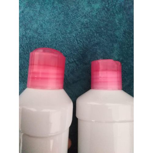 product_image_name-Generic-زجاجة شامبو فارغة سعة 250 مل، زجاجة شامبو بيضاء قابلة لإعادة التعبئة مع غطاء ضغط وردي (عبوة من قطعتين)-2