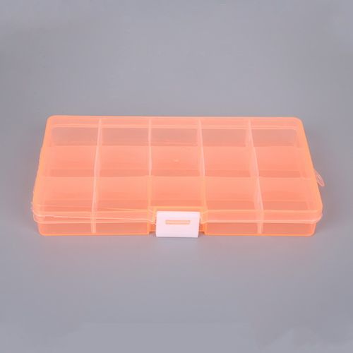 Generic Plastic Storage Boxes 15 Slots Adjustable Pack Nsparent Tool Case Craft  Organizer Box-Orange @ Best Price Online