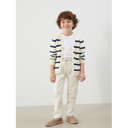 product_image_name-LC Waikiki-V Neck Striped Boy's Knitwear Cardigan-2