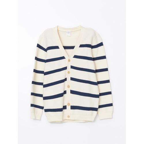 product_image_name-LC Waikiki-V Neck Striped Boy's Knitwear Cardigan-3