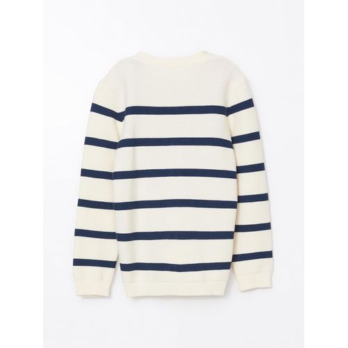 product_image_name-LC Waikiki-V Neck Striped Boy's Knitwear Cardigan-5
