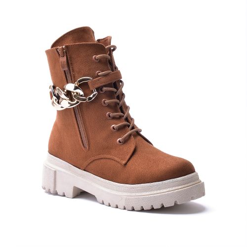 اشتري G-51 Suede Lace-up Boot With A Chain On The Side - Havan في مصر