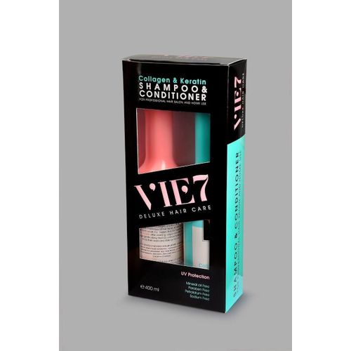 VIE 7 Shampoo & Conditioner - Color Protection, Strengthening - Unscented, Sulfate, Paraben & Gluten Free - 400 mL
