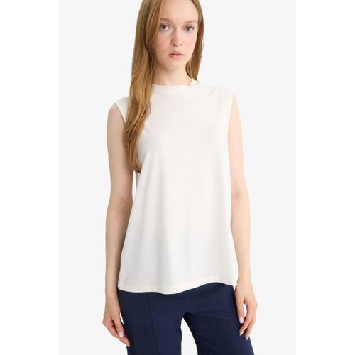 product_image_name-Defacto-Woman Bike Neck Regular Fit Short Sleeve Tunic - Ecru-1