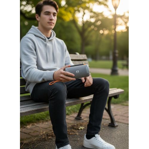 product_image_name-Kisonli-8W Portable Bluetooth Speaker - 1200mAh Battery Lasts Up to 5 Hours - Supports TF Card and USB - Excellent Sound Quality - Model Q39 - GREY-5