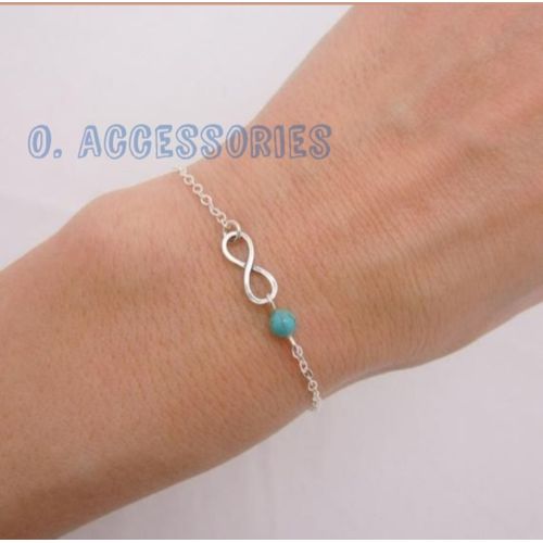 product_image_name-O Accessories-انسيال انفنتي علامة الحب الابدي - فضي - فيروز حجر واحد-1