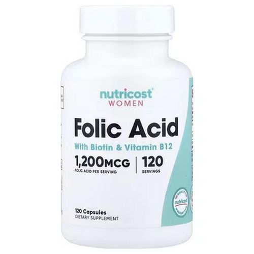 product_image_name-Nutricost-Women Folic Acid with Biotin and Vitamin B12, 120 Capsules-1