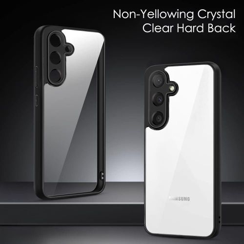 product_image_name-Magic Mask-جلاكسي اس 23 بلس جراب حماية كاملة، ظهر شفاف، أزرار ناعمة - أسود-1