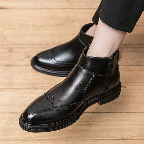 Fashion Men s Fashion High top Zipper Loafers Black Best Price Online Jumia Egypt