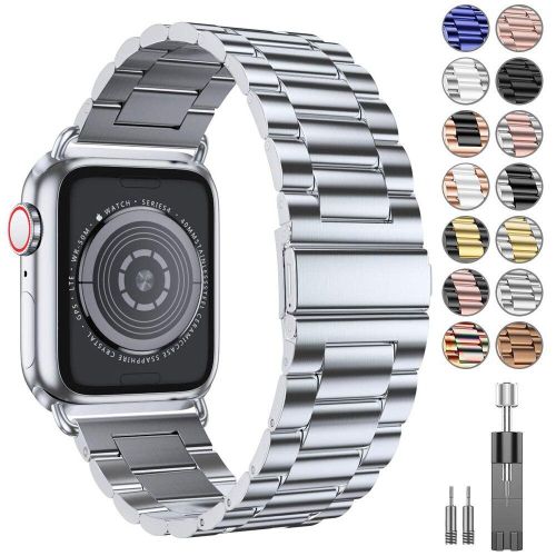 Generic FOHUAS Stainless Steel strap for apple watch band 44 mm
