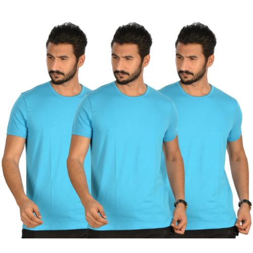 اشتري Hero Basics Set of 3 Round Neck T-Shirt - Dark Turquoise في مصر