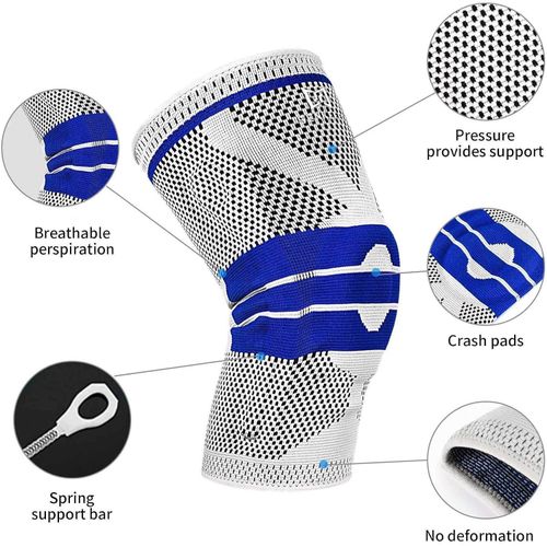 product_image_name-Generic-Knee Braces for Knee Pain - Knee Compression Sleeve for Men and Women,Knee Pads for Running, Basketball, Weightlifting, Gym, Exercise, Sports (Gray, XX-Large (1 Pack))-3