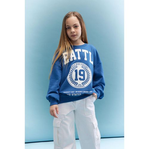 product_image_name-Defacto-Girl Oversize Fit Crew Neck Printed Sweatshirt-1