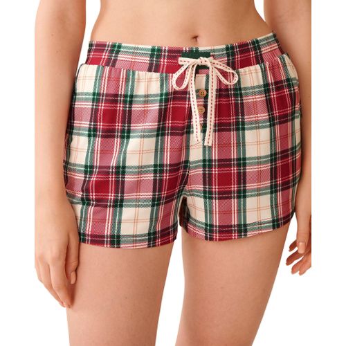 product_image_name-La Vie En Rose-Red Plaid Super Soft Pajama Shorts-1