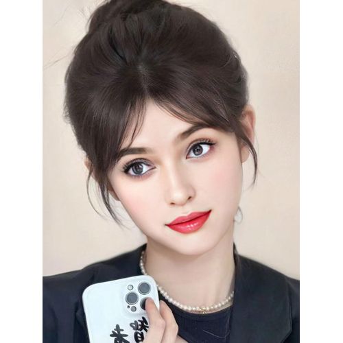 product_image_name-Generic-تمديد شعر مستعار يومي بطول متوسط وغرة (قد يكون الشعر المستعار أطول عند الوصول ويمكن إعادة تصفيفه وتعديله حسب الرغبة)، مشابك شعر، روابط شعر، مثبتات شعر-3