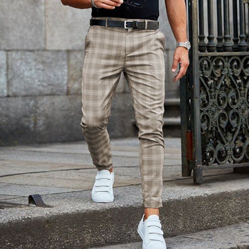 Plaid khaki pants store