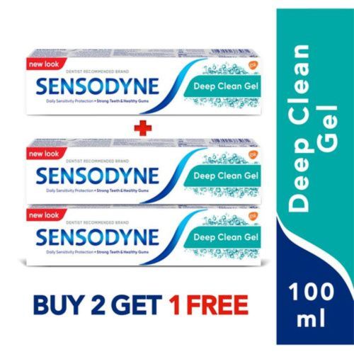 Buy Sensodyne Toothpaste Deep Clean Gel -  100 ml  -  3 PCs in Egypt