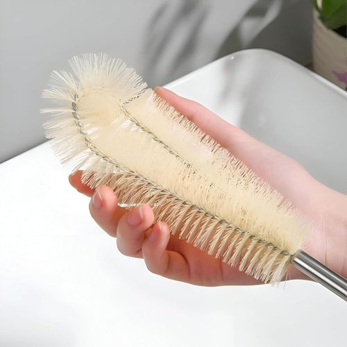Bottle Brush - Long Handled Cleaning Brush Ideal for Difficult-to-Reach Water Bottles, Baby Bottles, Jars, and Glassware for Effective Stain Removal and Maintenance