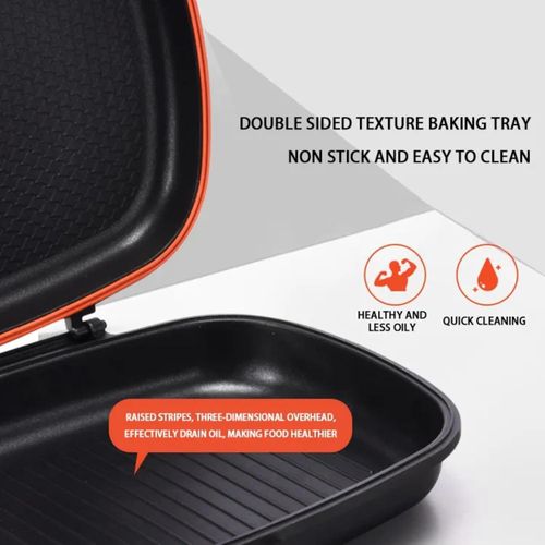 product_image_name-Generic-مقلاة الشواء Dessini ذات الجانبين مقاس 32 سم غير لاصقة وقابلة للطي للطبخ المتساوي، شواية متعددة الأغراض للقلي والتحميص والتشويح للغاز والمواقد الكهربائية-2