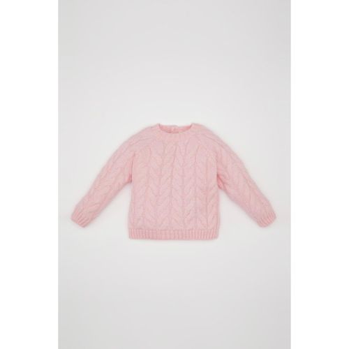 product_image_name-Defacto-Baby Girl Bike Neck Regular Fit Pullover - Lt.Pink-1