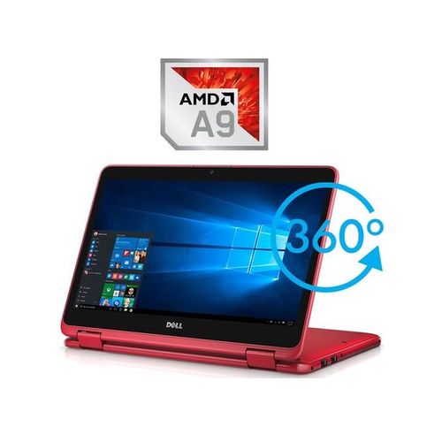 DELL Inspiron 11-3185 2-In-1 Laptop - AMD A9 - 4GB RAM - 500GB HDD - 11.6-inch HD Touch - AMD GPU - Windows 10 - Red