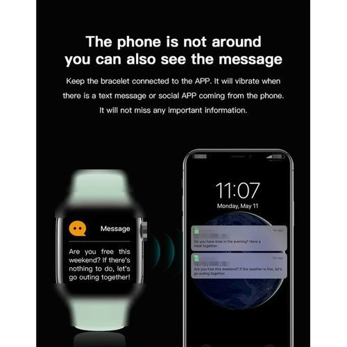 product_image_name-Generic-ساعة ذكية شاشة تتش بالكامل متوافقة مع اندرويد و أيفون - أسود X7 Plus-8