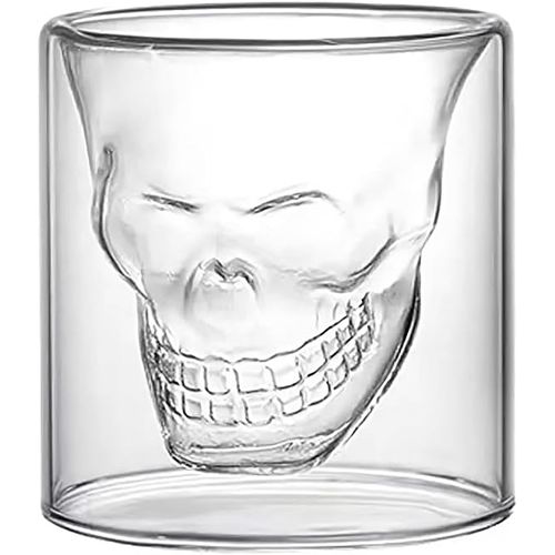 Buy 3D Skull Shaped Heat Resistant Glass Mug For Tea- 150ml in Egypt