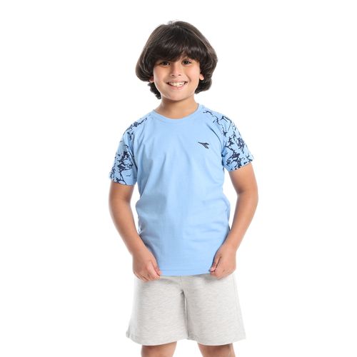 اشتري Diadora Boys Printed Cotton T-Shirt – Blue Sky في مصر