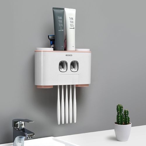 Ecoco Toothbrush Rack Magnetic Toothbrush Holder Wall Mounted