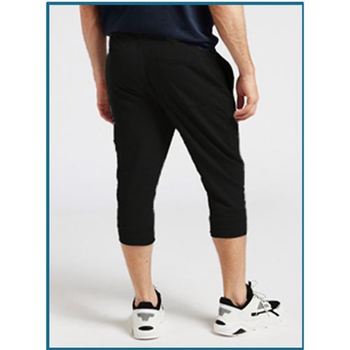 product_image_name-Leco-بنطلون رياضي 3/4 سادة مضاد للوبر بخصر متوسط الارتفاع ورباط إغلاق وجيوب - ميلتون قطن-4