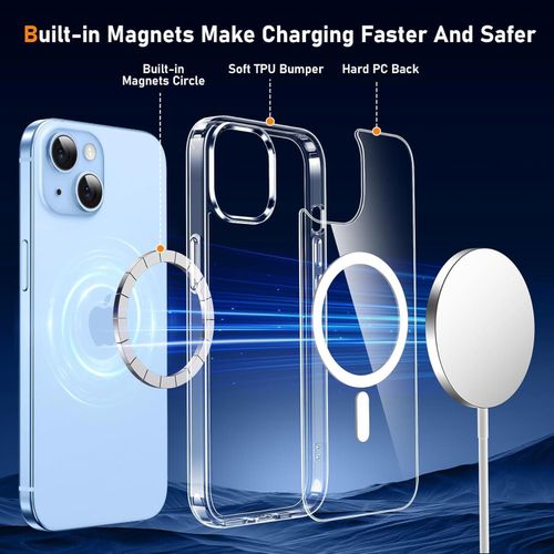 product_image_name-Generic-جراب مغناطيسي لهاتف آيفون 14 مزود بلوحتي حماية من الزجاج المقوى ولوحتي حماية للكاميرا، متوافق مع نظام MagSafe، جراب خلفي مضاد للخدش ومقاوم للصدمات مصنوع من مادة TPU لهاتف آيفون 14 مقاس 6.1 بوصة - شفاف-3