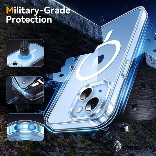 product_image_name-Generic-جراب مغناطيسي لهاتف آيفون 14 مزود بلوحتي حماية من الزجاج المقوى ولوحتي حماية للكاميرا، متوافق مع نظام MagSafe، جراب خلفي مضاد للخدش ومقاوم للصدمات مصنوع من مادة TPU لهاتف آيفون 14 مقاس 6.1 بوصة - شفاف-4