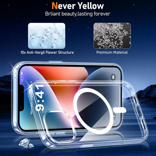 product_image_name-Generic-جراب مغناطيسي لهاتف آيفون 14 مزود بلوحتي حماية من الزجاج المقوى ولوحتي حماية للكاميرا، متوافق مع نظام MagSafe، جراب خلفي مضاد للخدش ومقاوم للصدمات مصنوع من مادة TPU لهاتف آيفون 14 مقاس 6.1 بوصة - شفاف-6