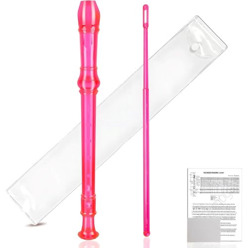 product_image_name-Generic-ناي السوبرانو ذات 8 ثقوب مع نظام الأصابع الألماني لسي ج، مزودة بعصا تنظيف، مخطط تعليمي وحافظة للأطفال والمبتدئين - وردي-1