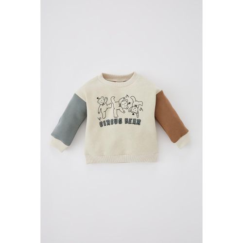 product_image_name-Defacto-Baby Boy Bike Neck Regular Fit Sweat Shirt - Beige-5