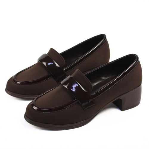product_image_name-Generic-Classic Block Heel Loafers-brown -1