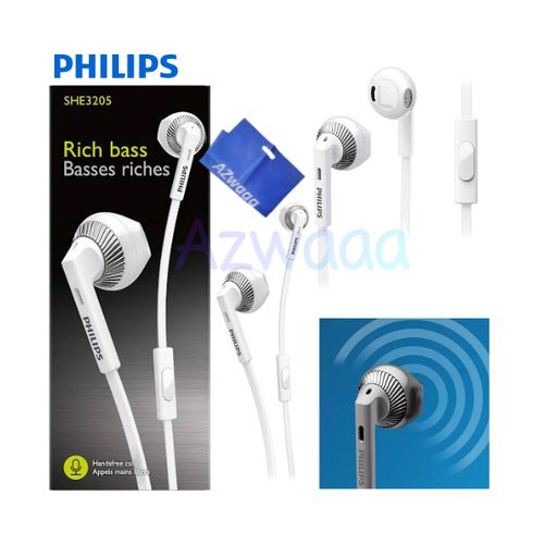Buy Philips In-Ear Headphones SHE 3205 WT + Azwaaa Bag in Egypt