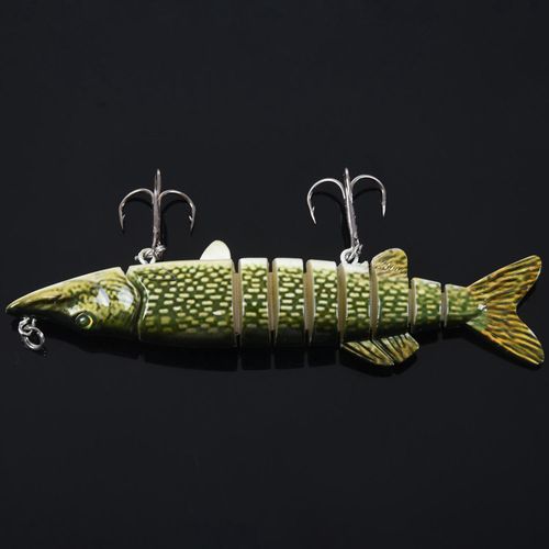 Generic 5 inch/ 12, 5cm 20g alive realistic fishing lure multi articulated  8-segement Pike Muskie Swimbait Crankbait hard fish bait with two Triple  hook @ Best Price Online