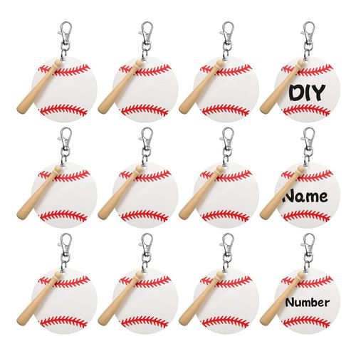 تسوق Baseball Acrylic Keychain Blank Kit 12 Acrylic Lanks 12 Swivel Lanyard Snap  Hook with Key Rings 12 Wooden Bats White اونلاين