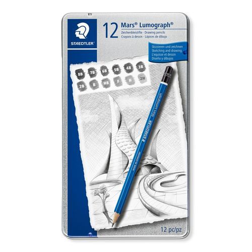 اشتري Staedtler Mars Lumograph 100 Sketching Pencils - 12 Pack في مصر