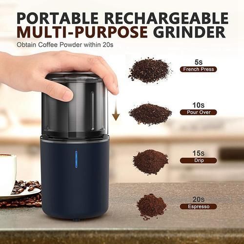 Cordless Coffee Grinder Electric, USB Rechargeable Coffee Bean