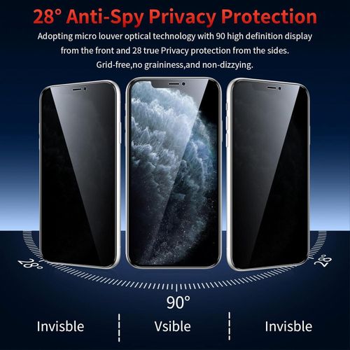product_image_name-Generic-واقي شاشة للخصوصية من جيه ار كيه في نيف لموبايل ايفون 11 برو ماكس من الزجاج المقسى مضاد للتجسس بدرجة صلابة 9 مضاد للخدش والفقاعات ومقاوم للبصمات ومضاد للتجسس، عبوة من قطعتين-3
