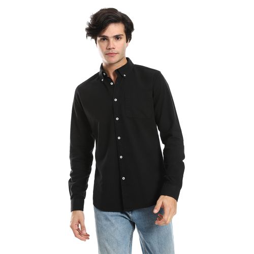 Buy Andora Button Down Collar Long Sleeves Shirt - Black in Egypt