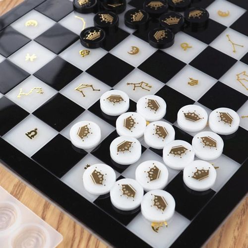 Diy Chess And Checkers Silicone Making Mold Mirror Epoxy Resin