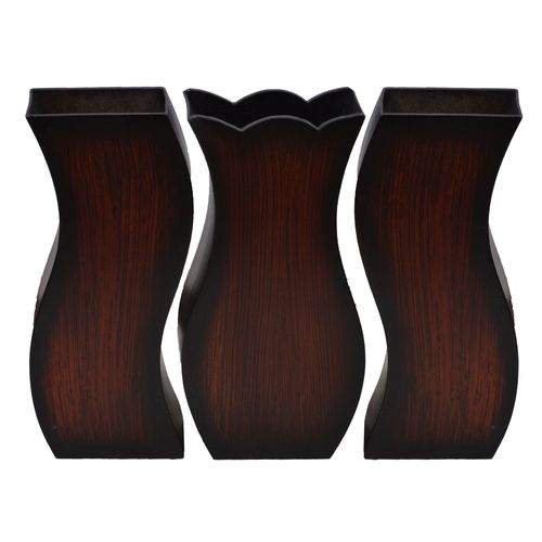 Buy J.S.W Wooden Vase - Modern - 35 Cm - 3 Pieces in Egypt